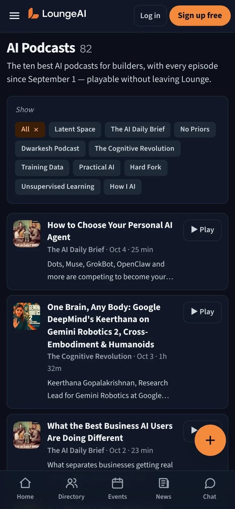 Podcasts on a phone